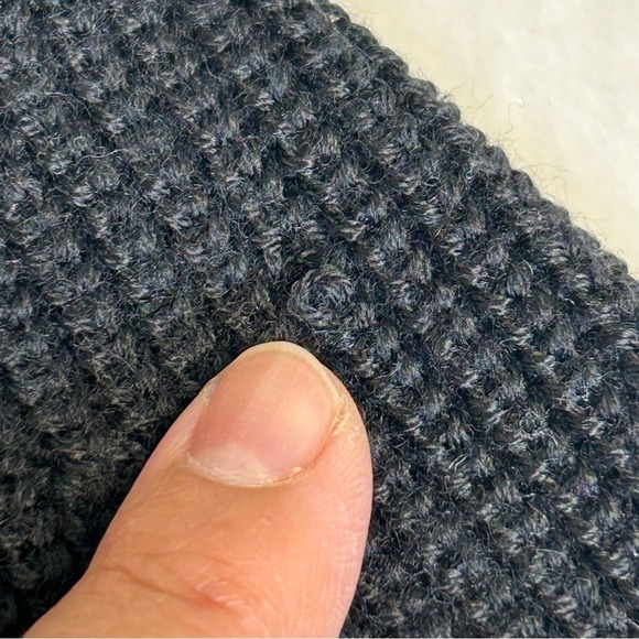 COS Wool Blend Black and Off White Striped Zip Sweater Size Medium *Small Flaw - Picture 3 of 9